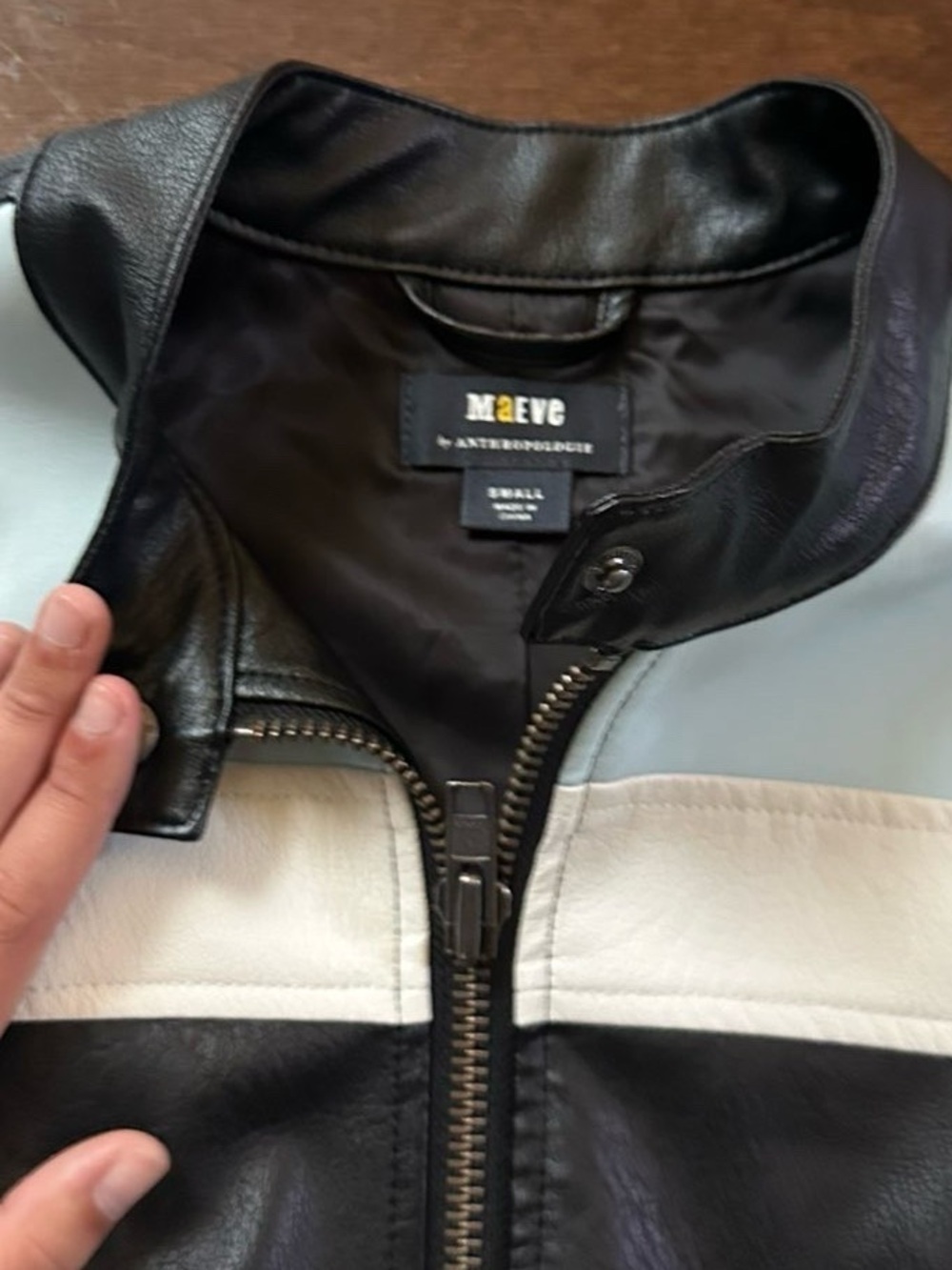 Maeve Anthropologie Colorblock Faux Leather
Moto Jacket Small - Picture 6 of 13
